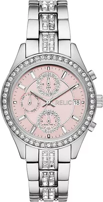 Relic By Fossil  Women's ZR11787 Stainless Steel Pink Ladies Quartz Watch • $38.25