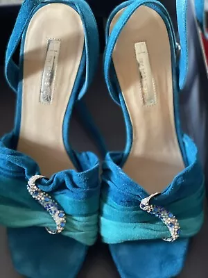 😍 Very Sexy Halston Suede Stilettos In Gorgeous Shades Of Blue  - US Size 7. • $29