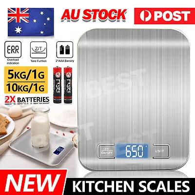 Kitchen Scale Weight 5KG 10KG/1g Cooking Food Electronic Digital LCD Stainless • $13.95