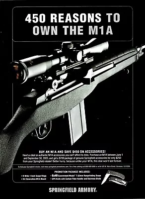 2003 M1A Rifle Springfield Armory Original AD Gun Advertising • $12.98