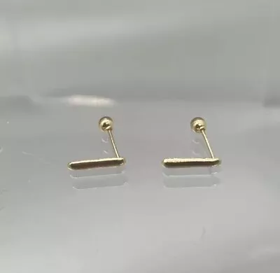 Mini 10k Gold Bar Shaped Earrings • $49.99