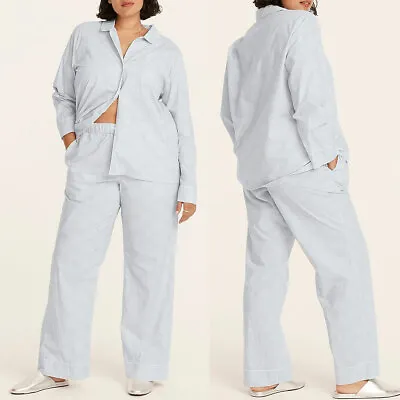 J Crew NWT $110 Light Blue Peace Signs Pajama Set In 100% Cotton | Sz S • $64.50