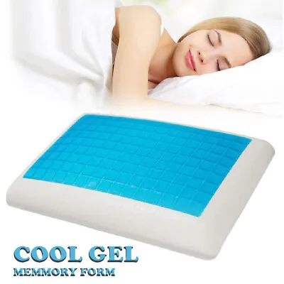 Cooling Orthopedic Memory Foam Contour Cervical Pillow Gel Firm Head Neck Back • £17.99