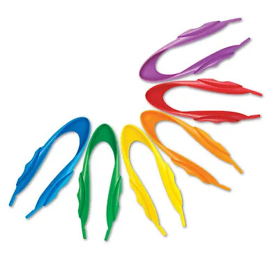 £7.59 • Buy Learning Resources 6 Kids Jumbo Easy Grip Plastic Tweezers For Children