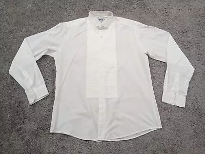 Vintage Barry's Menswear Dress Shirt 16.5 36-37 Formal Tuxedo Bib Pleated White • $22.77