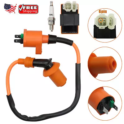 For GY6 50cc-150cc Moped Scooters Racing AC CDI Box Ignition Coil Spark Plug ATV • $17.02