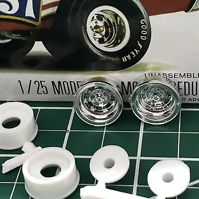 Custom Mag Wide WHEELS W BACKS & Axle Mounts MPC 1:25 Search LBR Model Parts • $4.90