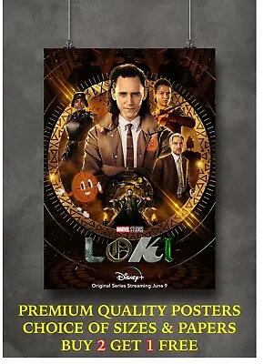 LOKI Marvel TV Show Tom Hiddleston Large Poster Art Print Gift A0 A1 A2 A3 MaxI • £7.21