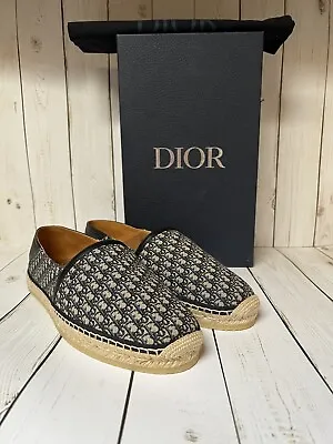 Christian Dior Oblique Monogram Paradise Espadrille Beige/Black Sz 45 / 12 • $695