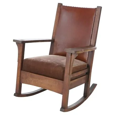 Antique Arts & Crafts Mission Jm Young Oak Rocker Circa 1910 • $960