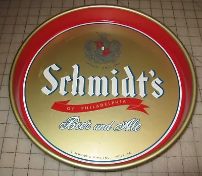 Vtg SCHMIDT'S Of Philadelphia PA BEER And ALE 13  Metal Serving Tray No Zipcode • $25