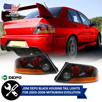 $199.95 • Buy DEPO JDM Pair Red/Amber Tail Light For 03-06 Mitsubishi Lancer Evo Evolution 8/9