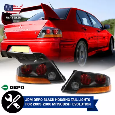 $149.95 • Buy *REFURBISHED* JDM Pair Red/Amber Tail Light For 03-06 Mitsubishi Lancer Evo 8/9