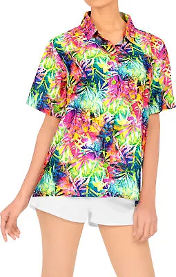 LA LEELA Likre Button Down HD Digital Cruise Shirt Multi 442|XL - US 40 - 42E • $20.24