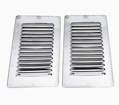 2Pcs Stainless Steel Stamped Louvered Vent Rectangular 13 Slots Vent Cover  • $15.68