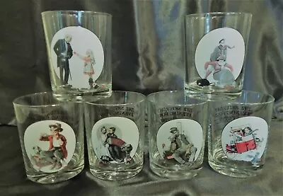 Vintage Norman Rockwell “The Saturday Evening Post” Drinking Glasses – Set Of 6 • $35