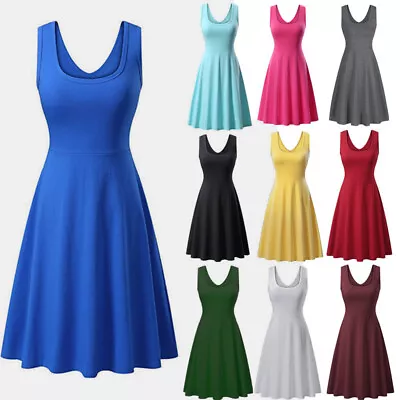 Haute Edition Women's Sleeveless Scoop Neck A-Line Skater Jersey Dress With Plus • $16.99