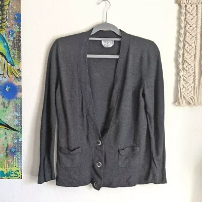 Vintage Talbots Collection Grey Merino Wool Blend Italian Button Front Cardigan • $14.99