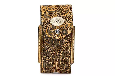 Western Horse Brown Leather Phone Holster Magnetic Fit Phone 6x3'' • $17.99