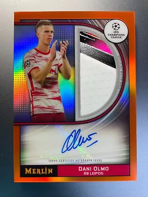 2021-22 Topps Merlin UEFA Dani Olmo Match Ball Signatures Orange Auto /25 #MB-DO • $99.99