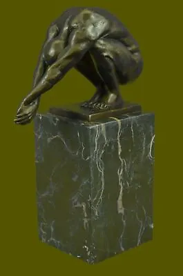 Art Deco Nude Male Diver Bronze Sculpture Marble Base Figurine Figure Home GIFT • $124.50