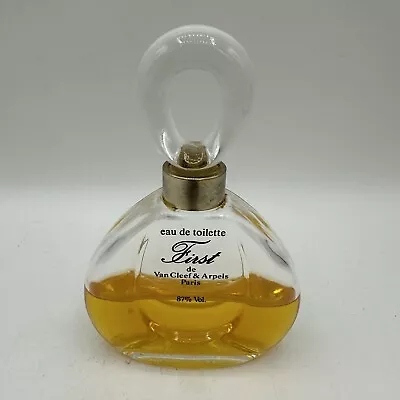 VAN CLEEF ARPELS PARIS FIRST 2 Fl Oz EAU DE TOILETTE GLASS PERFUME BOTTLE • $23.99