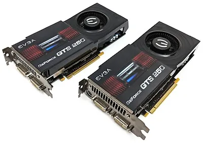 Lot Of 2 EVGA NVIDIA GeForce GTS 250 1GB GDDR3 Video Graphic Card 01G-P3-1155-BR • $59.99