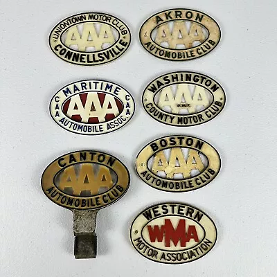 Vintage AAA Automotive Club Badges Emblem Topper Plastic Lot Of 7 • $99.99