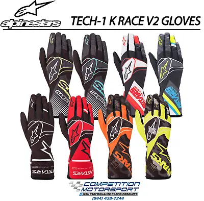 $54.95 • Buy Alpinestars Tech 1-k Race V2 Kart Racing Gloves  - Authorized Usa Dealer