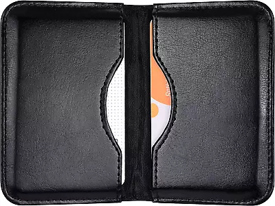 Business Card Holder 2-Sided PU Leather Folio Pocket Slim Name Card Wallet Case • $11.83