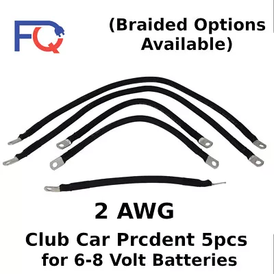 2 AWG Club Car Precedent 5pcs Braided Golf Cart Battery Cables 6-8 Volt 2004 &Up • $42.99