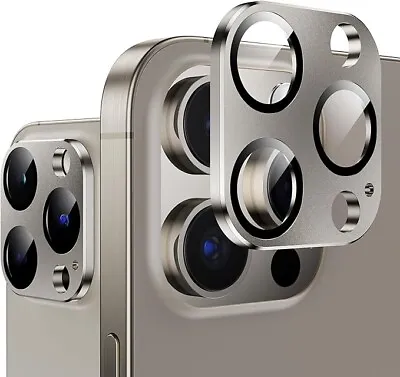 Natural Titanium Camera Lens For IPhone 15 Pro MAX Case Protector Glass Cover • £5.39