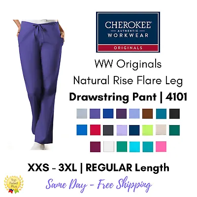 Cherokee Workwear Originals Flare Leg Drawstring Scrub Pant | 4101 REGULAR • $17.98