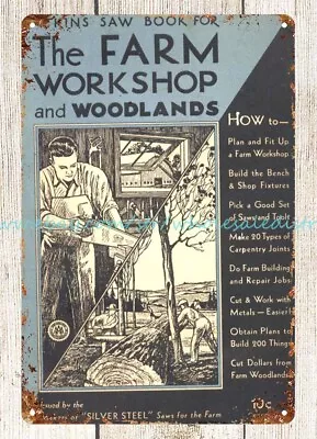 1931 Atkins Saw Farm Workshop And Woodlands Metal Tin Sign House Decor Sale • $18.86