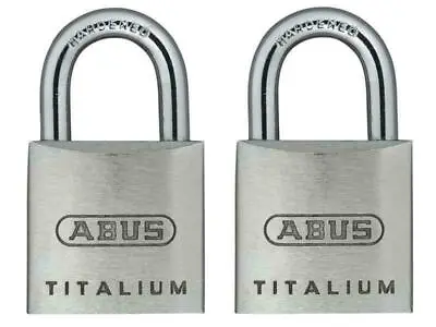 ABUS Mechanical 64Ti/20Mm Titalium Padlock Carded Twin Pack ABU64TI20TC • £12.57