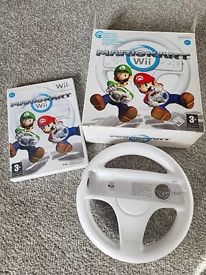 Mario Kart Nintendo Wii Wheel + Game Boxed • £7.50
