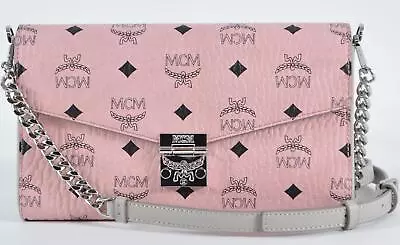 New MCM $750 Soft Pink Visetos Canvas Medium MILLIE Crossbody Purse Bag • $357