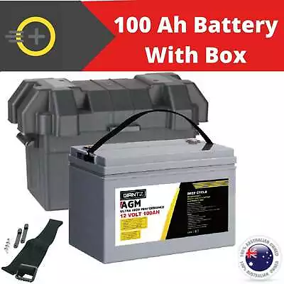 12V 100 Ah Deep Cycle Battery AGM Portable Box For RV 4WD Marine Solar Caravan  • $269.95