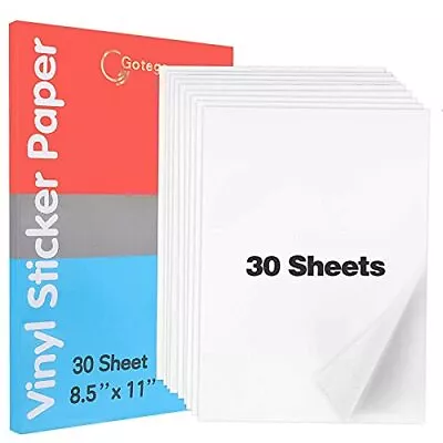 Sticker Paper For Inkjet Printer 30 Sheets Vinyl Sticker Paper Glossy Waterproof • $14.78