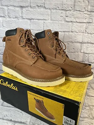 NEW Cabela's Work Boot Men Size 12 W Brown Roughneck Wedge Work Boot • $89.99