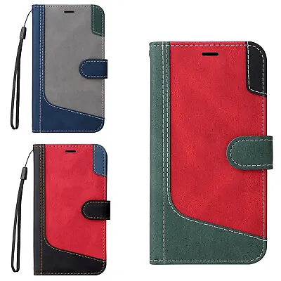 Phone Cover For Xiaomi 14 12 K70e 13T Retro Splicing PU Leather Flip Wallet Case • £5.99