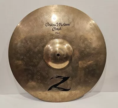 VINTAGE Avedis ZILDJIAN Cymbal Z Custom MEDIUM CRASH  18 / 45 CM USA CRACKED • $74.95