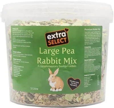 Extra Select Complete Dry Large Pea Tasty Rabbit Food Mix Bucket 5ltr • £10.99