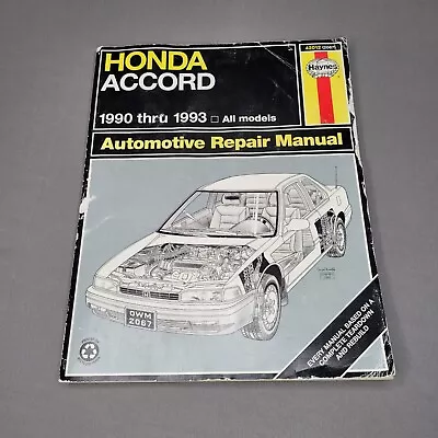 Haynes Honda Accord 1990 Thru 1993 1990-1993 Auto Repair Manual 42012 (2067) • $13.74