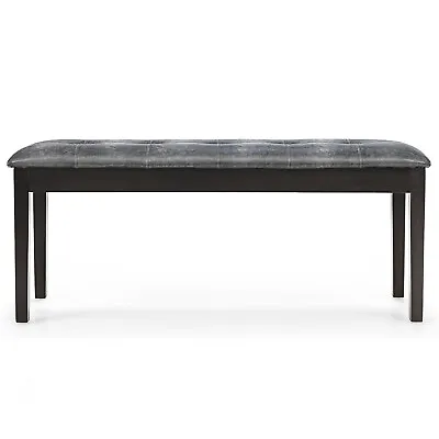 £49.95 • Buy Upholstered PU Bench  Button Tufted Multipurpose Dining Bench W/ Padded Seat