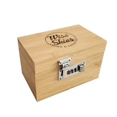 £17.99 • Buy Wise Skies Wooden Rolling Box With Lock Bamboo Stash Box Discreet