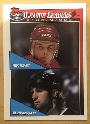 $1.99 • Buy Theo Fleury & Marty McSorely 1991-92  Topps League Leaders #322 Mint Condition