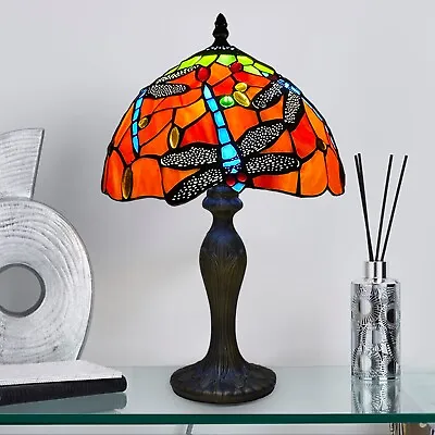 £71 • Buy 10inch Tiffany Multicolor Dragonfly Style HandArt Shade Table Lamp Stained Glass