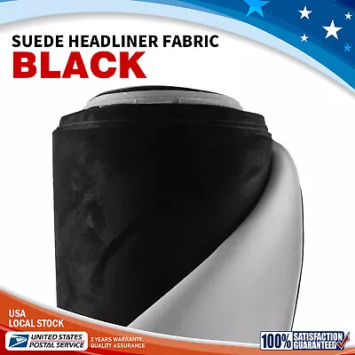 BIack Fireproof Suede Headliner Fabric Material  Car Interior Roof Liner Durable • $57.79