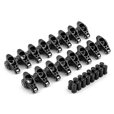 Chevy SBC 350 1.6 Ratio 7/16  Ultra Black Chromoly Roller Rocker Arms Set • $220.32